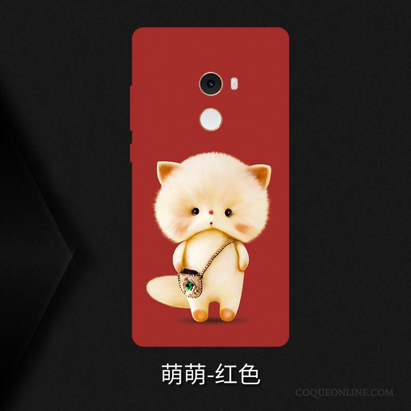 Mi Mix 2 Coque Délavé En Daim Dessin Animé Personnalité Fluide Doux Incassable Silicone Tout Compris