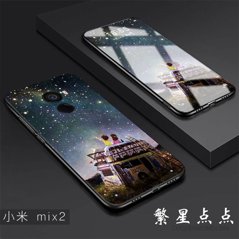 Mi Mix 2 Coque Incassable Silicone Protection Fluide Doux Délavé En Daim Créatif Petit