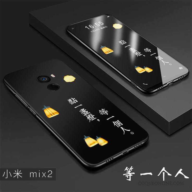 Mi Mix 2 Coque Incassable Silicone Protection Fluide Doux Délavé En Daim Créatif Petit