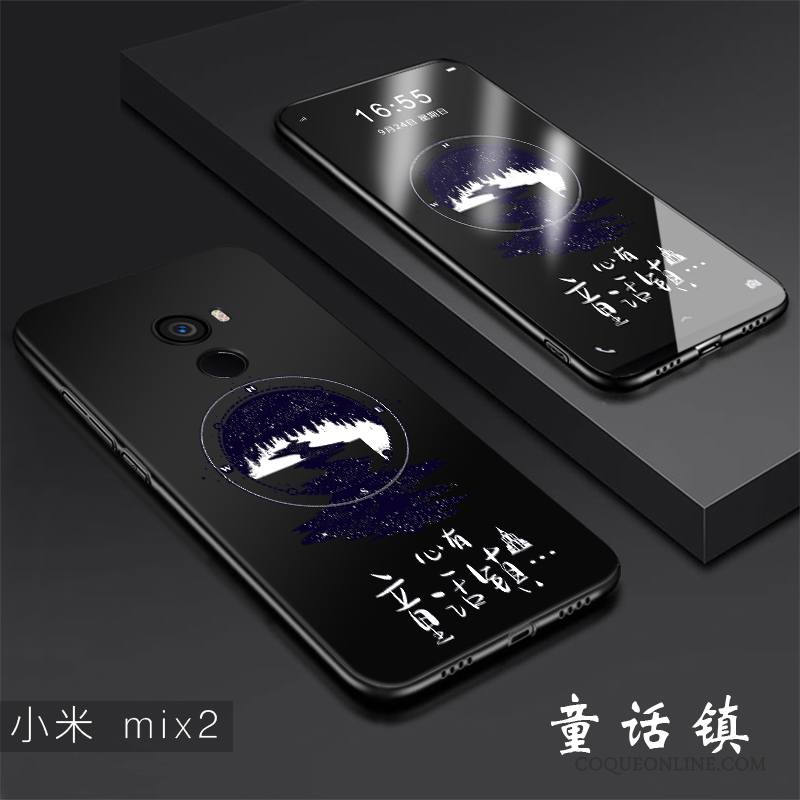 Mi Mix 2 Coque Incassable Silicone Protection Fluide Doux Délavé En Daim Créatif Petit