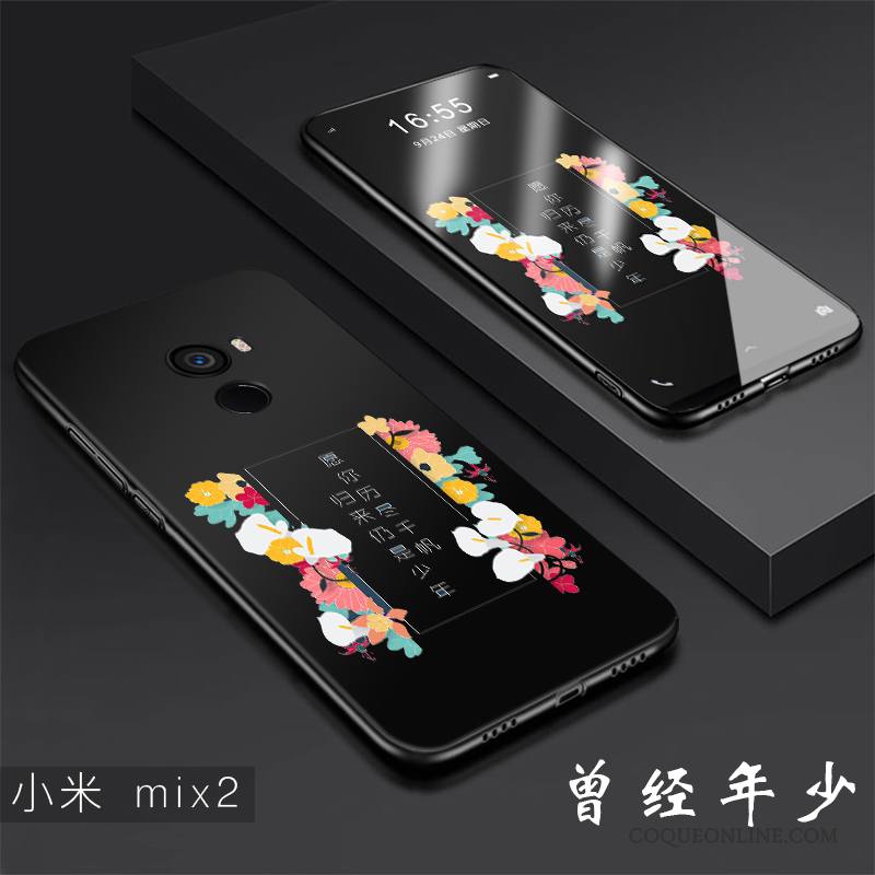 Mi Mix 2 Coque Incassable Silicone Protection Fluide Doux Délavé En Daim Créatif Petit