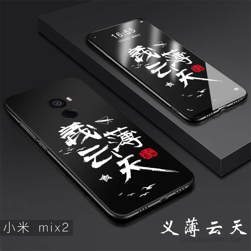 Mi Mix 2 Coque Incassable Silicone Protection Fluide Doux Délavé En Daim Créatif Petit