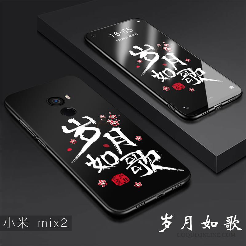 Mi Mix 2 Coque Incassable Silicone Protection Fluide Doux Délavé En Daim Créatif Petit