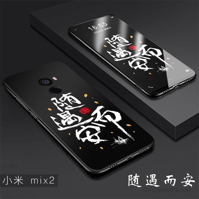 Mi Mix 2 Coque Incassable Silicone Protection Fluide Doux Délavé En Daim Créatif Petit