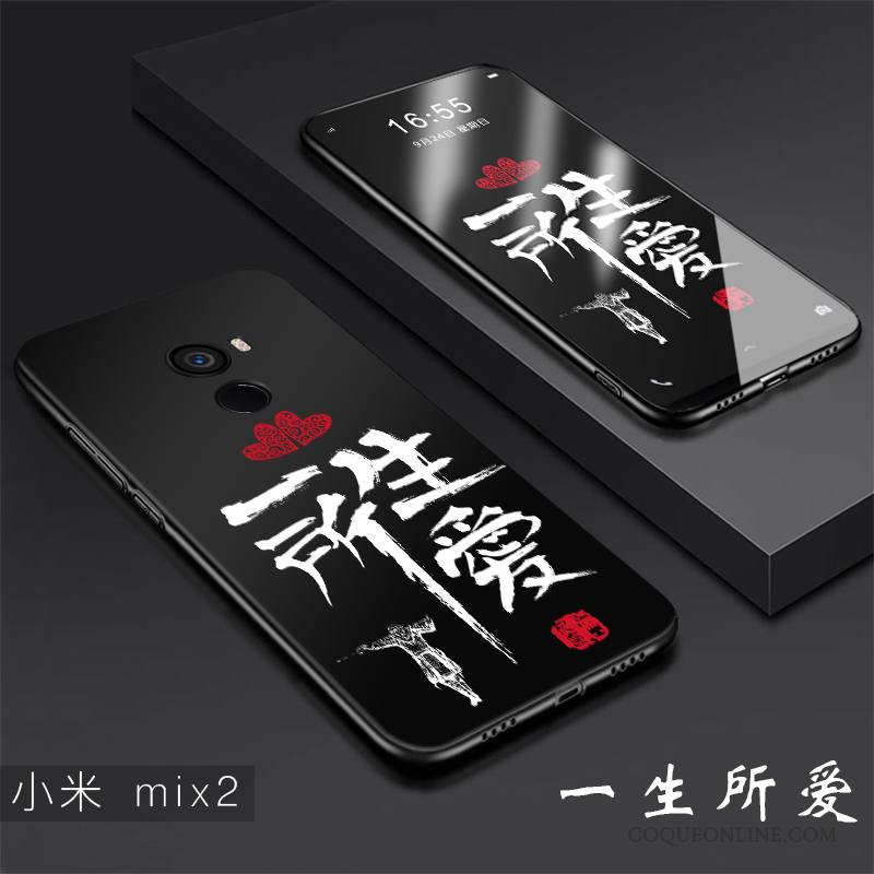 Mi Mix 2 Coque Incassable Silicone Protection Fluide Doux Délavé En Daim Créatif Petit