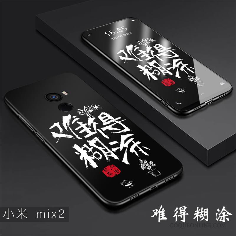 Mi Mix 2 Coque Incassable Silicone Protection Fluide Doux Délavé En Daim Créatif Petit