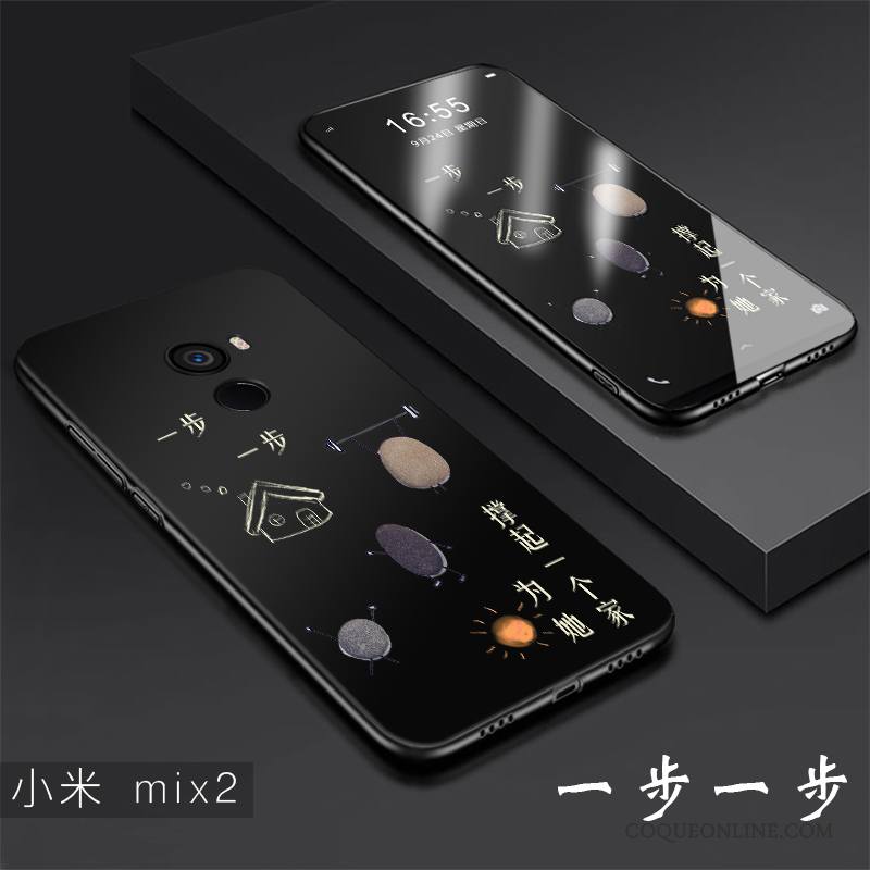 Mi Mix 2 Coque Incassable Silicone Protection Fluide Doux Délavé En Daim Créatif Petit