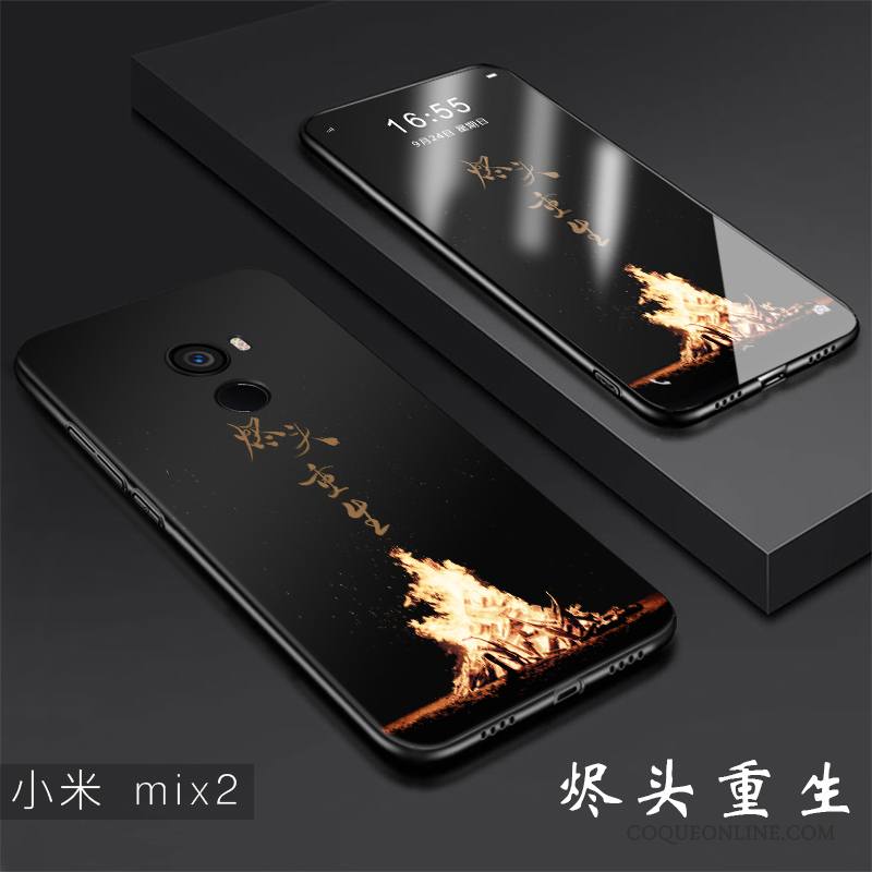 Mi Mix 2 Coque Incassable Silicone Protection Fluide Doux Délavé En Daim Créatif Petit