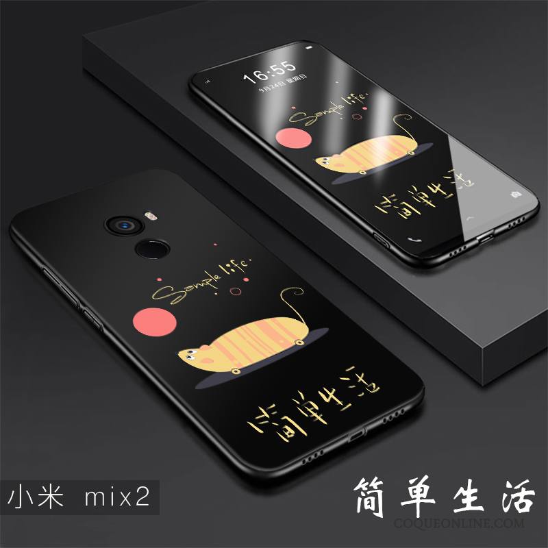 Mi Mix 2 Coque Incassable Silicone Protection Fluide Doux Délavé En Daim Créatif Petit