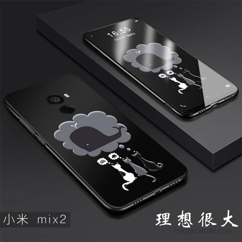 Mi Mix 2 Coque Incassable Silicone Protection Fluide Doux Délavé En Daim Créatif Petit