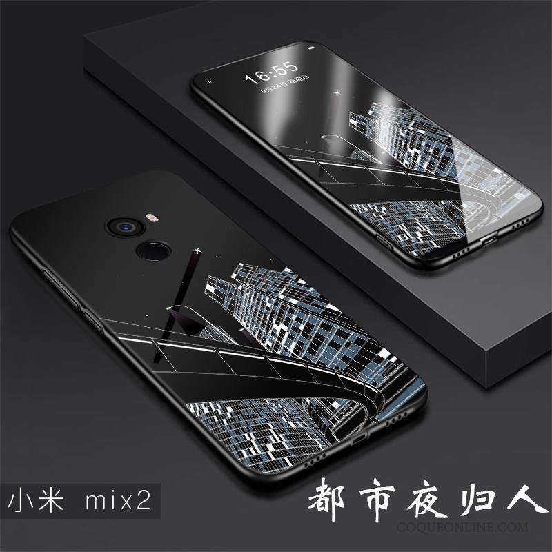 Mi Mix 2 Coque Incassable Silicone Protection Fluide Doux Délavé En Daim Créatif Petit