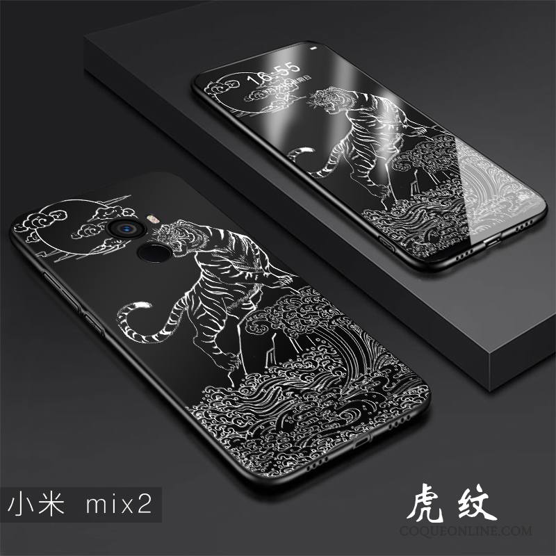 Mi Mix 2 Coque Incassable Silicone Protection Fluide Doux Délavé En Daim Créatif Petit