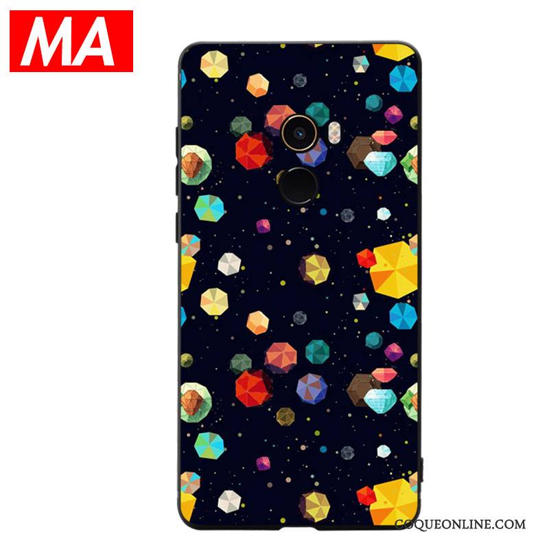 Mi Mix 2 Coque Planète Personnalité Silicone Protection Étui Créatif Fluide Doux