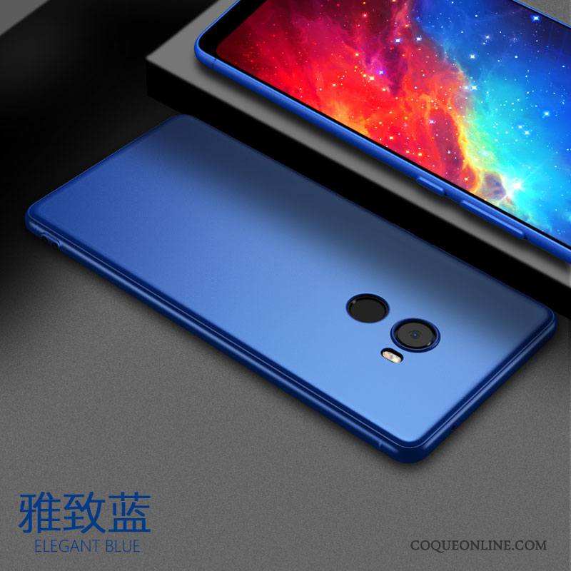 Mi Mix 2 Coque Protection Incassable Délavé En Daim Bleu Fluide Doux Silicone Très Mince