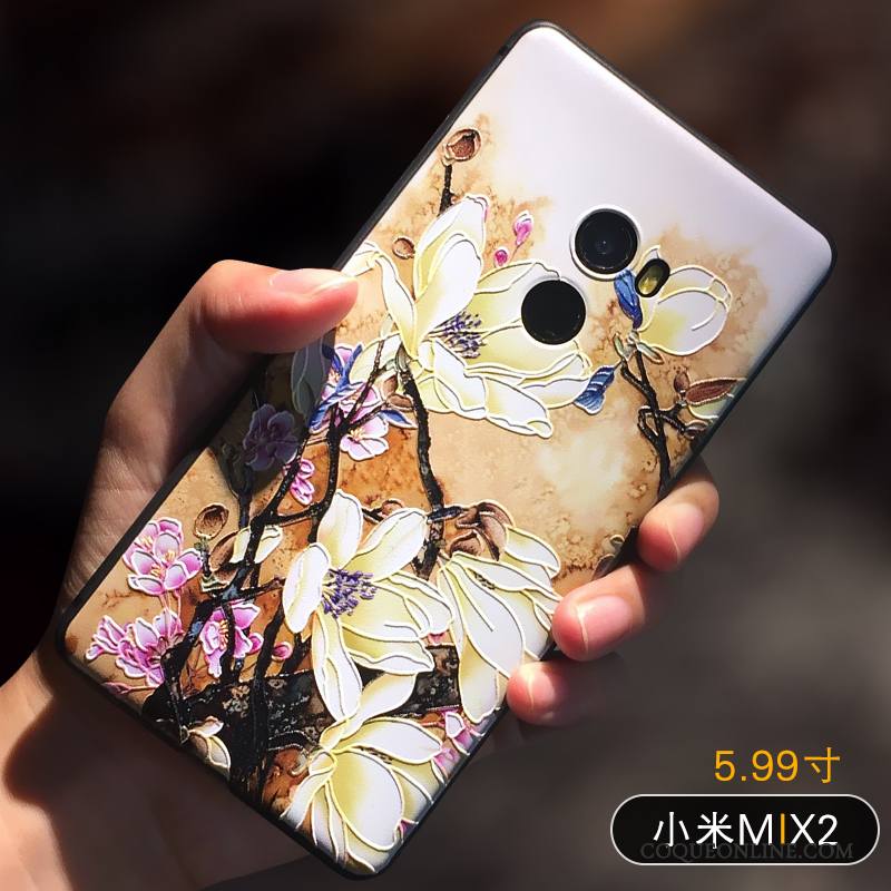 Mi Mix 2 Coque Silicone Tout Compris Tendance Incassable Gris Créatif Petit