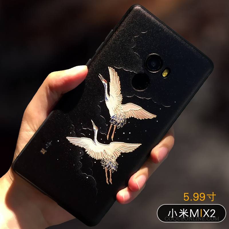 Mi Mix 2 Coque Silicone Tout Compris Tendance Incassable Gris Créatif Petit