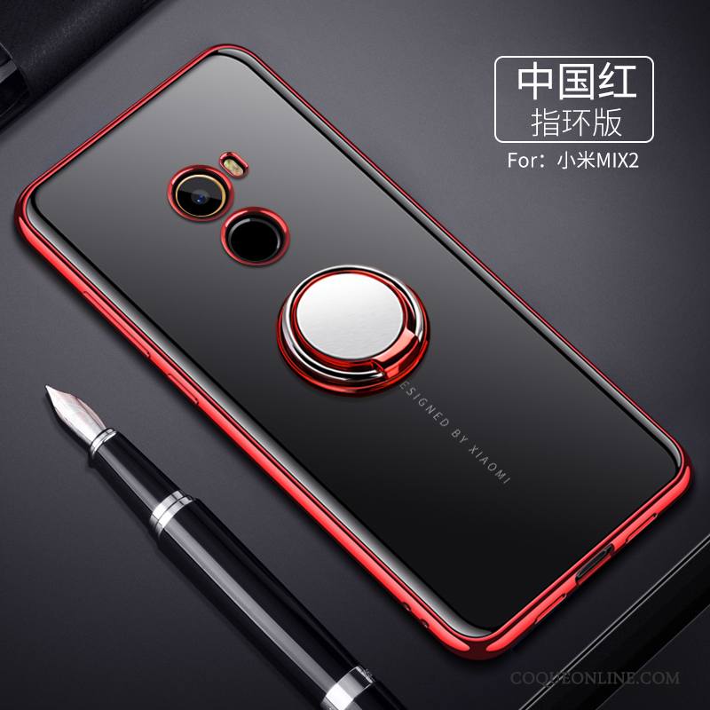 Mi Mix 2 Coque Silicone Transparent Tout Compris Protection Noir Étui Fluide Doux