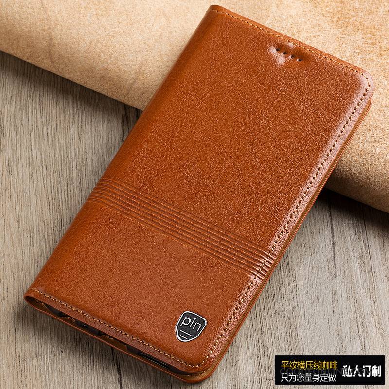 Mi Mix 2 Coque Téléphone Portable Étui Petit Housse Cuir Véritable Marron Protection