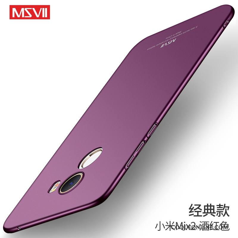 Mi Mix 2 Coque Étui Incassable Très Mince Violet Petit Protection Délavé En Daim