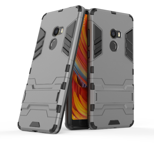 Mi Mix 2 Coque Étui Protection Gris Tout Compris Tendance Amoureux Support