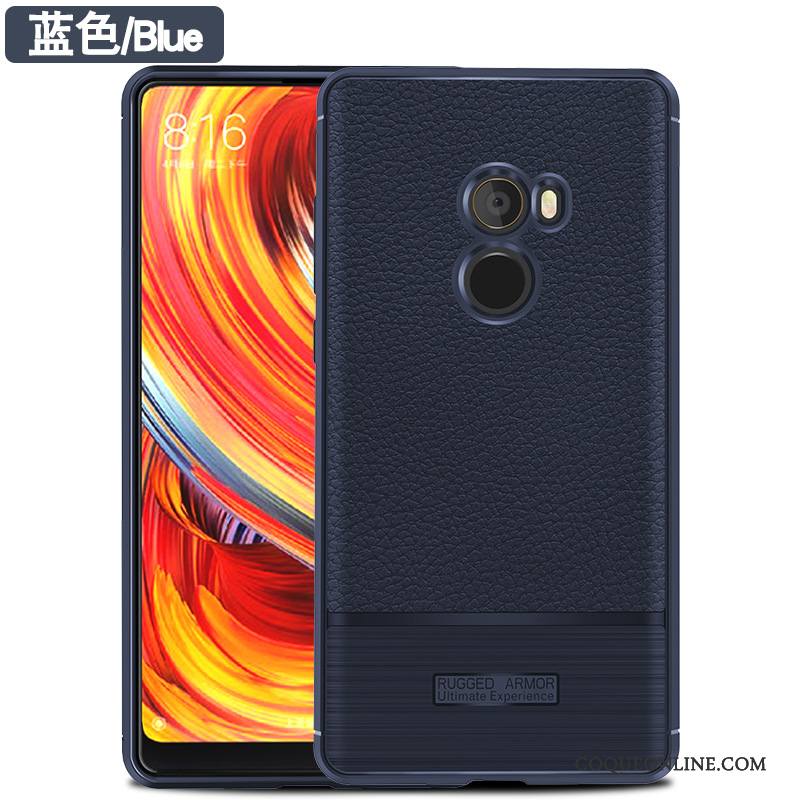 Mi Mix 2 Fluide Doux Coque Étui Incassable Bleu Personnalité Protection