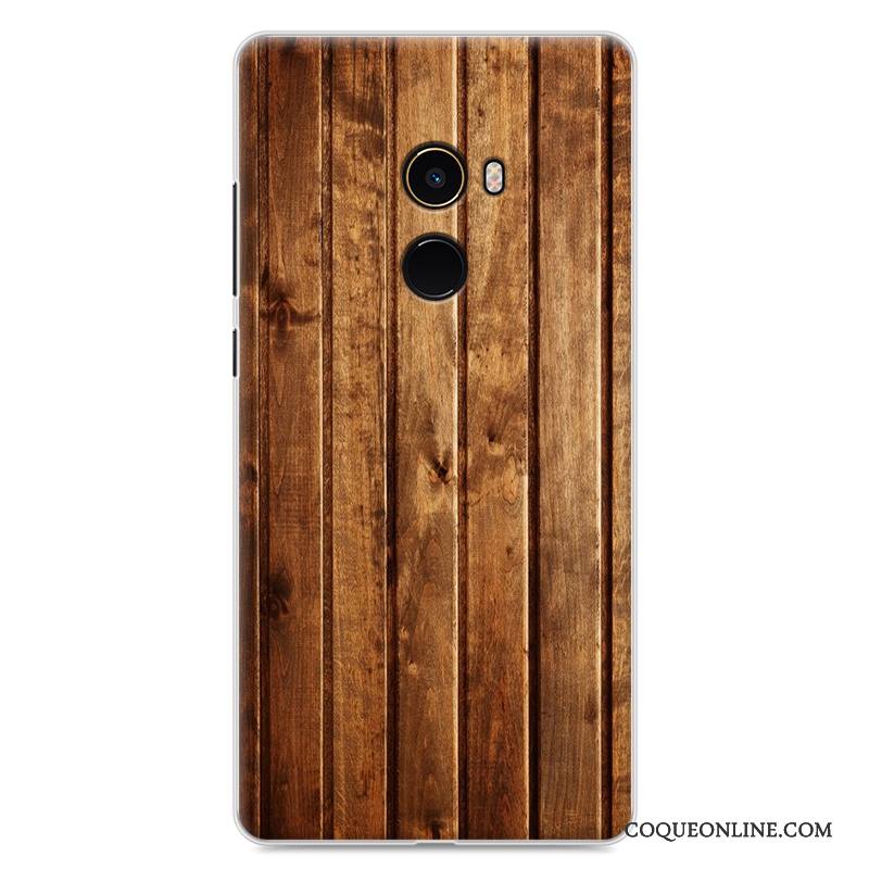 Mi Mix 2 Fluide Doux Incassable Coque De Téléphone Grain De Bois Étui Petit Protection