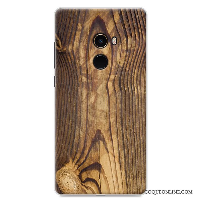 Mi Mix 2 Fluide Doux Incassable Coque De Téléphone Grain De Bois Étui Petit Protection