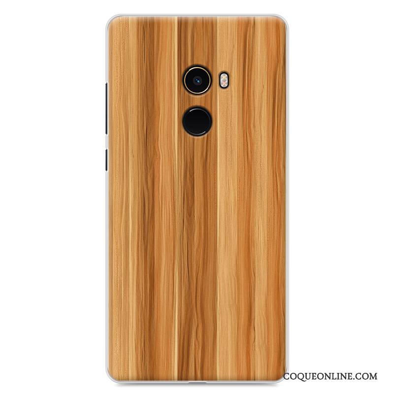 Mi Mix 2 Fluide Doux Incassable Coque De Téléphone Grain De Bois Étui Petit Protection