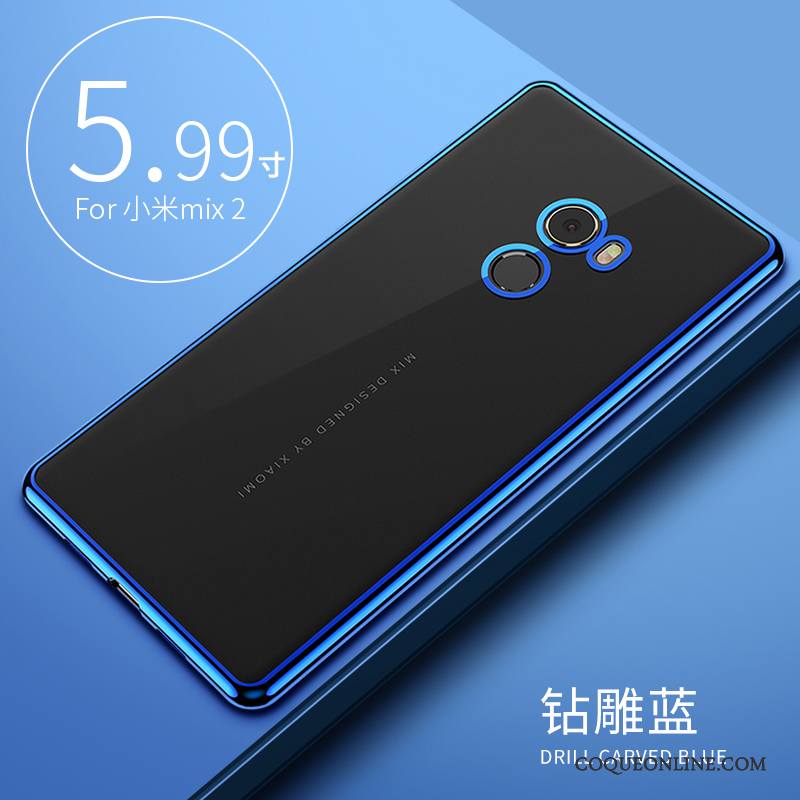 Mi Mix 2 Petit Coque De Téléphone Fluide Doux Protection Or Étui Incassable