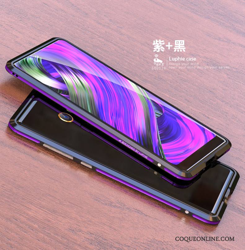 Mi Mix 2 Petit Coque De Téléphone Protection Étui Border Violet Métal