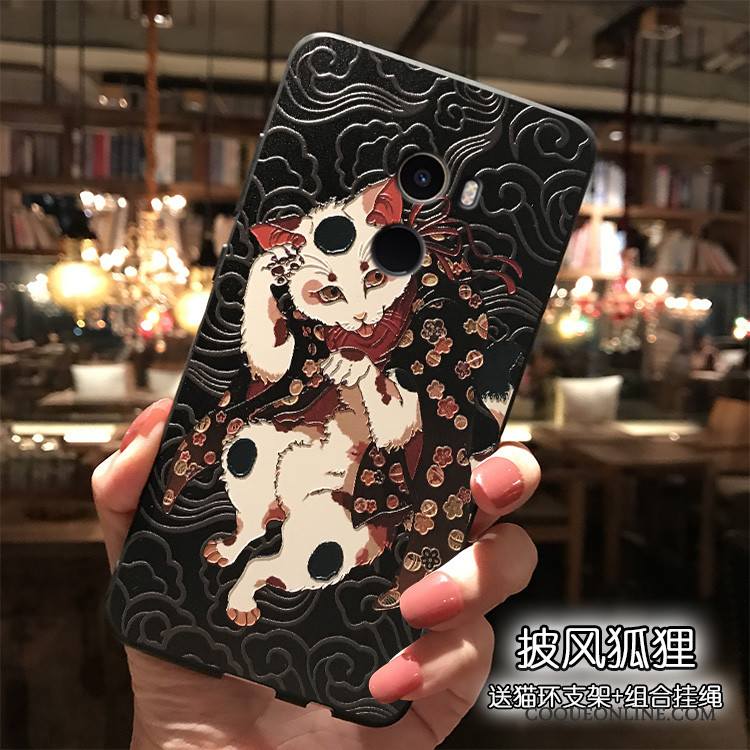 Mi Mix 2 Petit Coque Tout Compris Dessin Animé Ornements Suspendus Étui Noir