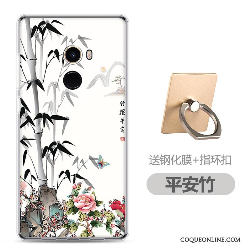 Mi Mix 2 Petit Fluide Doux Incassable Bordure Dessin Animé Charmant Coque De Téléphone