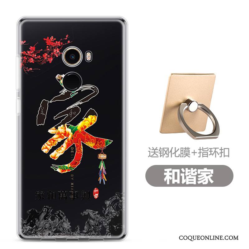 Mi Mix 2 Petit Fluide Doux Incassable Bordure Dessin Animé Charmant Coque De Téléphone