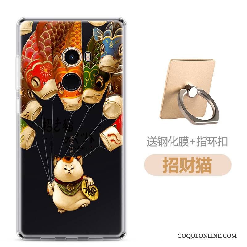 Mi Mix 2 Petit Fluide Doux Incassable Bordure Dessin Animé Charmant Coque De Téléphone