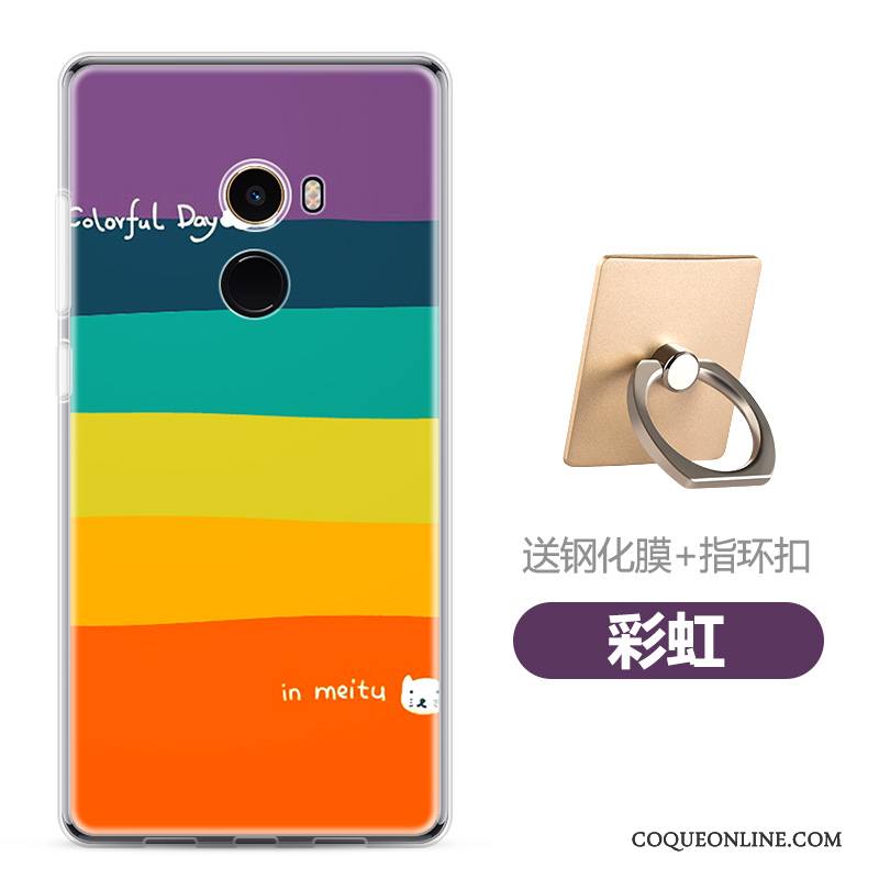 Mi Mix 2 Petit Fluide Doux Incassable Bordure Dessin Animé Charmant Coque De Téléphone