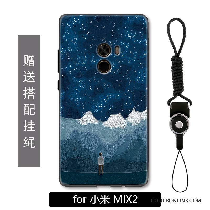 Mi Mix 2 Tout Compris Créatif Protection Étui Bleu Petit Coque De Téléphone