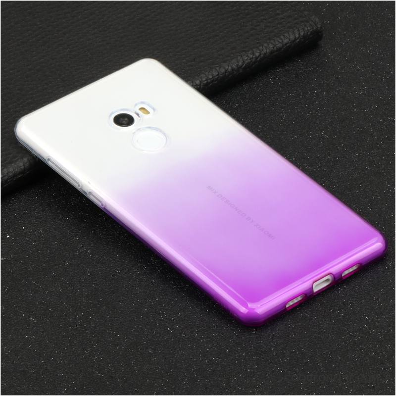 Mi Mix 2 Violet Étui Fluide Doux Silicone Petit Coque Transparent