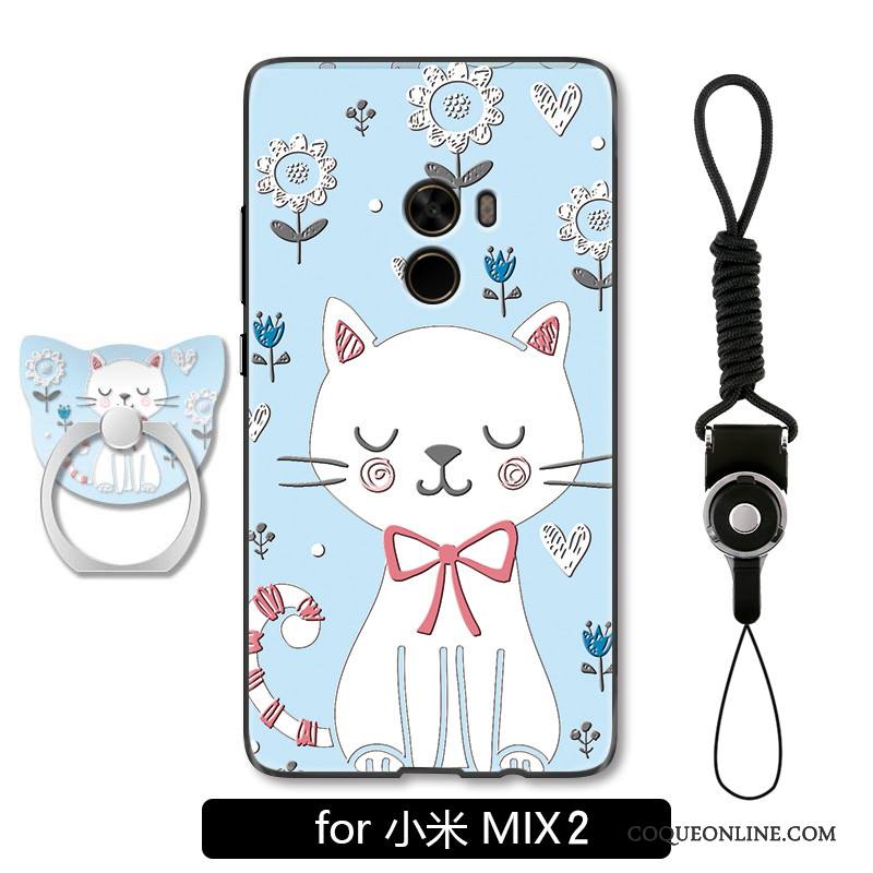 Mi Mix 2 Étui Charmant Protection Tout Compris Dessin Animé Coque De Téléphone Gaufrage