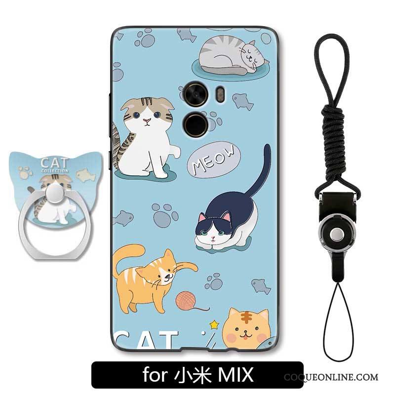 Mi Mix 2 Étui Charmant Protection Tout Compris Dessin Animé Coque De Téléphone Gaufrage