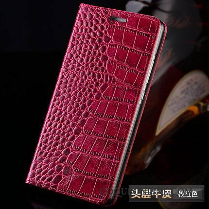 Mi Mix 2 Étui En Cuir Petit Luxe Rouge Tout Compris Coque De Téléphone Protection