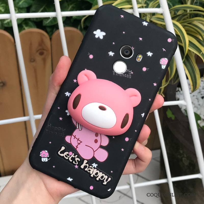 Mi Mix 2 Étui Personnalité Noir Coque De Téléphone Petit Fluide Doux Protection