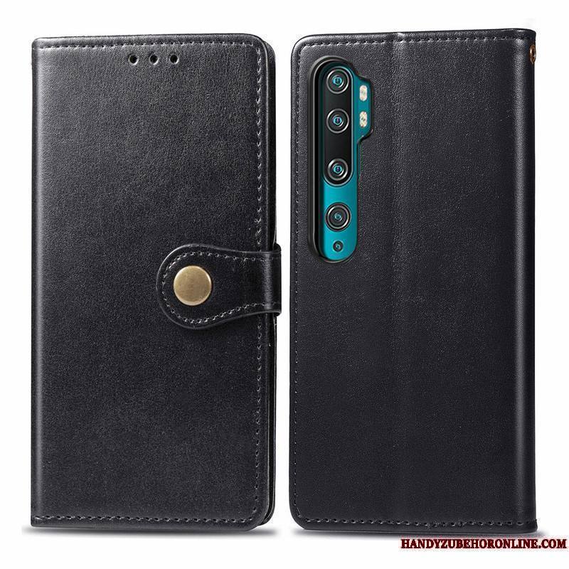 Mi Note 10 Coque Rouge Jeunesse Petit Simple Couleur Unie Étui Protection