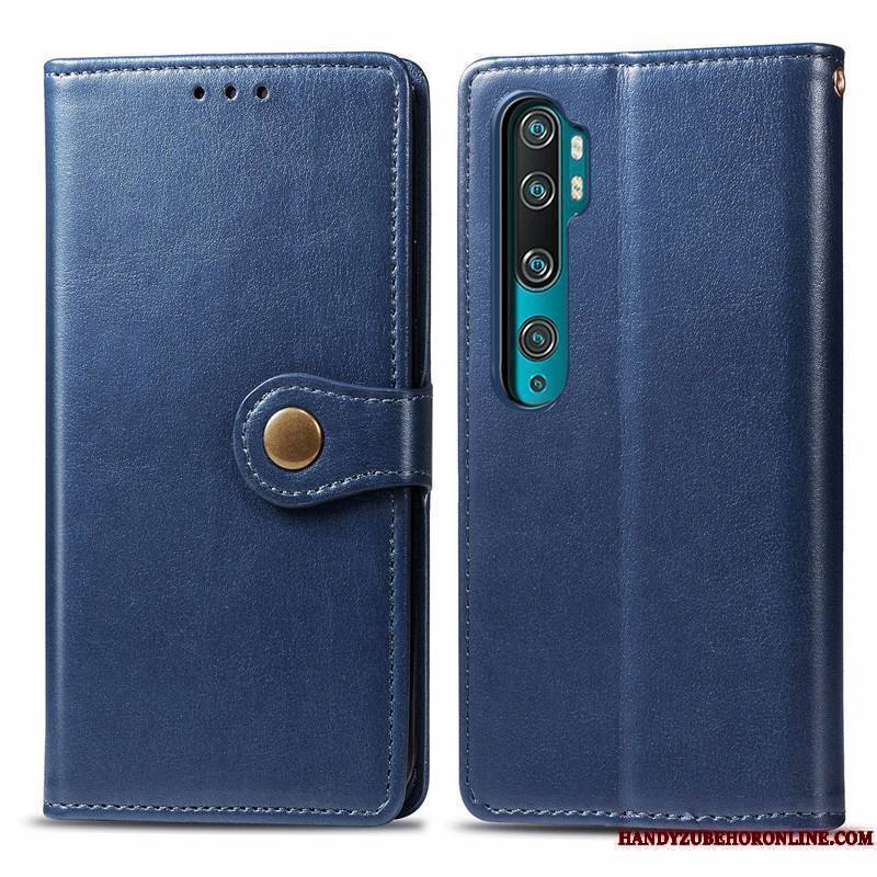 Mi Note 10 Coque Rouge Jeunesse Petit Simple Couleur Unie Étui Protection