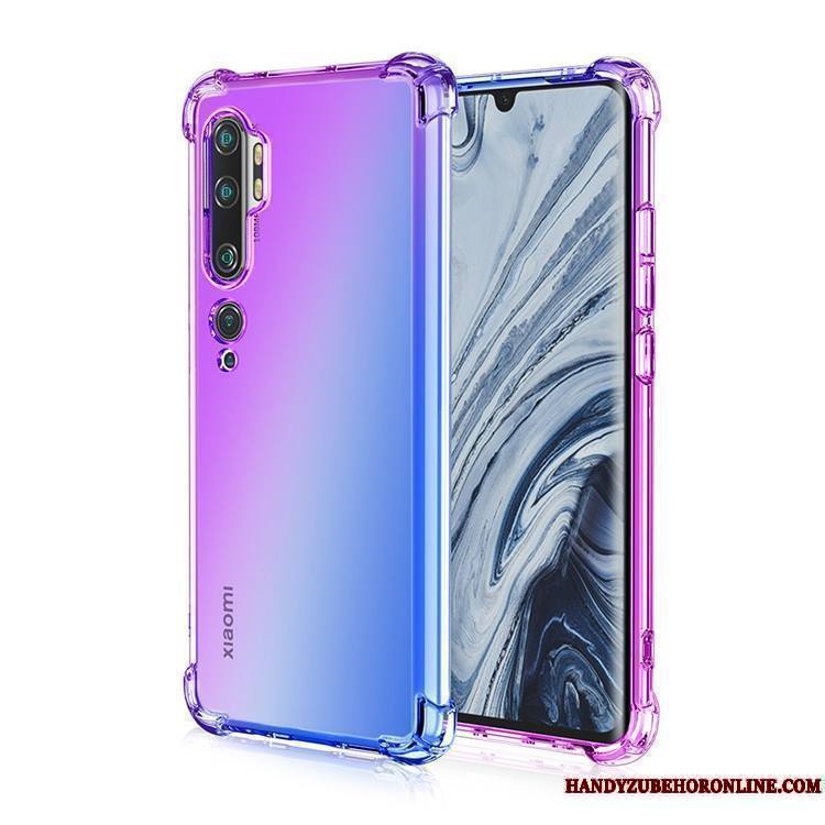 Mi Note 10 Dégradé Arc En Ciel Incassable Coque De Téléphone Étui Silicone Rose