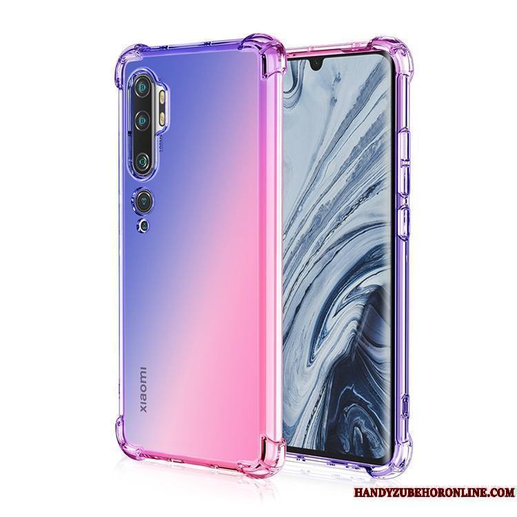 Mi Note 10 Dégradé Arc En Ciel Incassable Coque De Téléphone Étui Silicone Rose