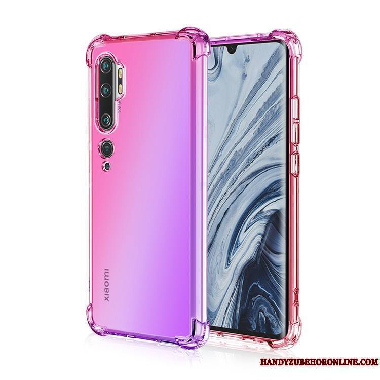 Mi Note 10 Dégradé Arc En Ciel Incassable Coque De Téléphone Étui Silicone Rose