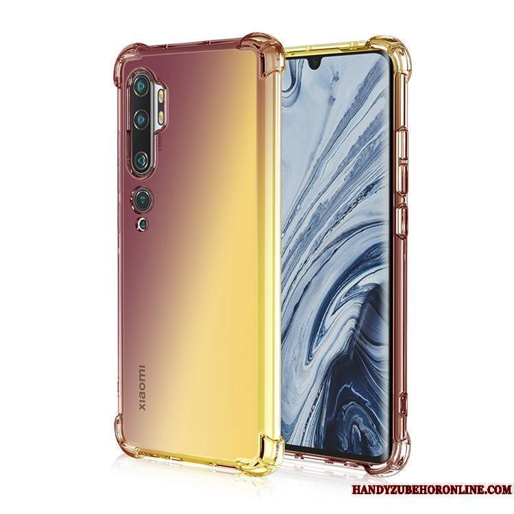 Mi Note 10 Dégradé Arc En Ciel Incassable Coque De Téléphone Étui Silicone Rose