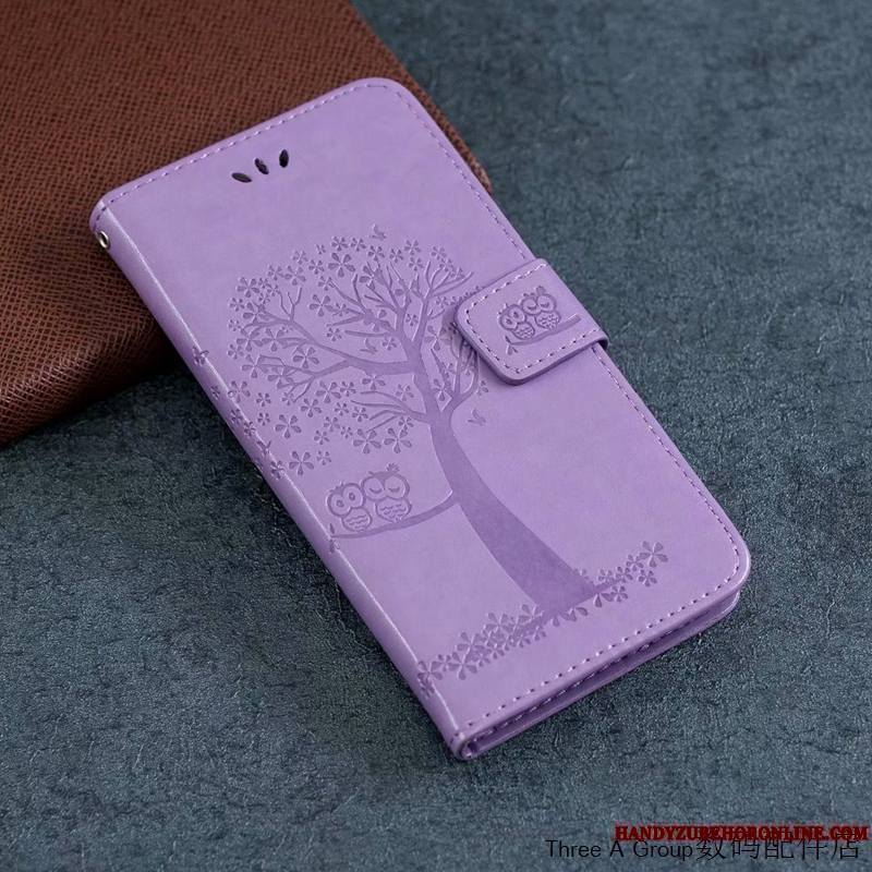 Mi Note 10 Petit Étui Carte Protection Coque De Téléphone Violet Housse