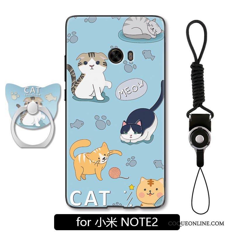 Mi Note 2 Clair Protection Coque De Téléphone Tendance Gaufrage Dessin Animé Vert