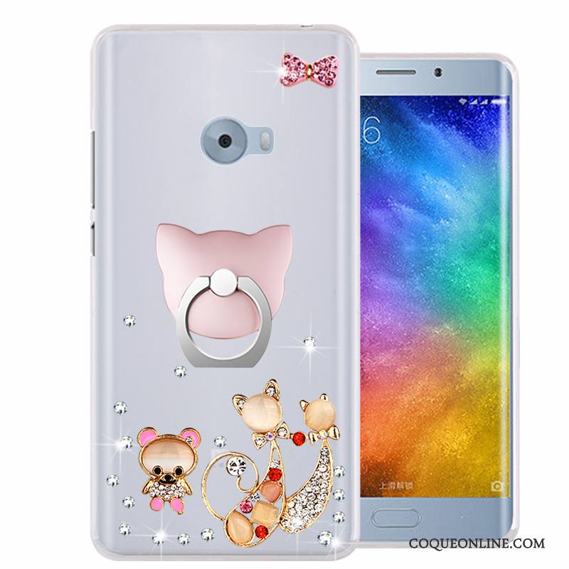 Mi Note 2 Coque De Téléphone Téléphone Portable Strass Petit Rose Tout Compris Silicone